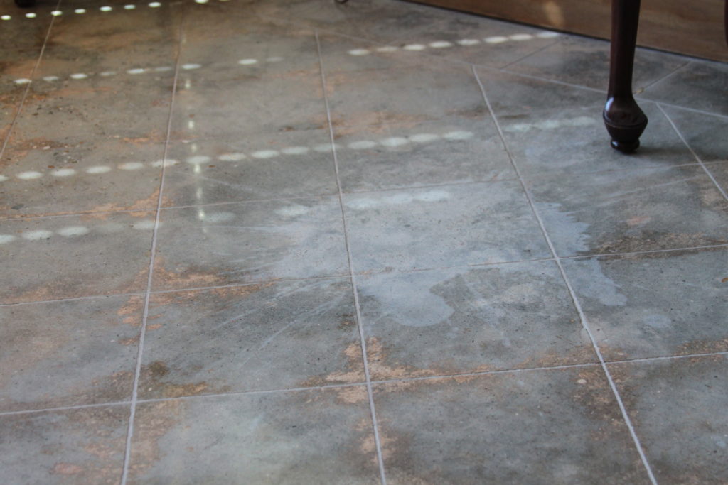 polished concrete floor damage