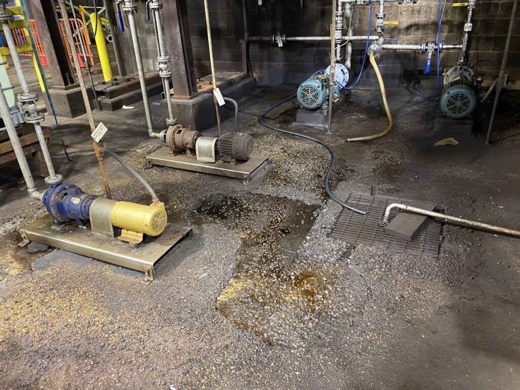 Ammonium Sulfate damaged concrete floor